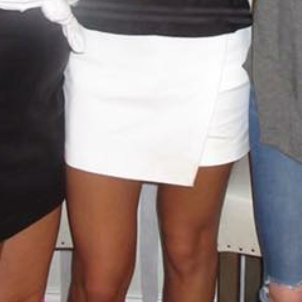 Zara fold skort off-white